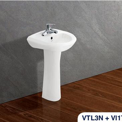 Chậu rửa lavabo Viglacera VTL3N và chân VI1T